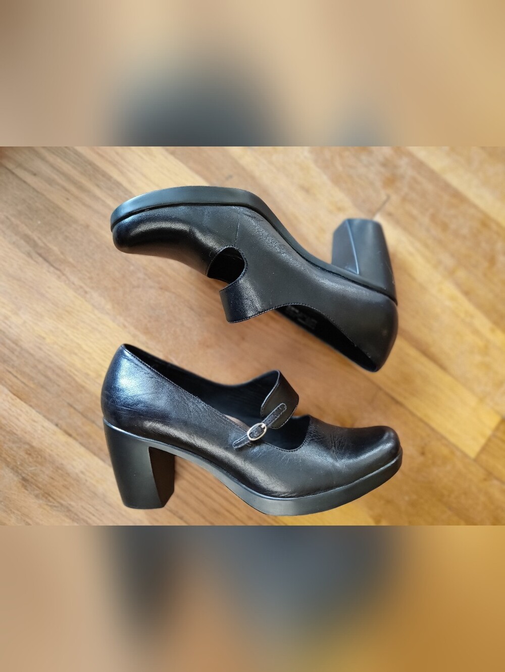 Classic Black Mary Jane Block Heel Women's Shoe 11.5